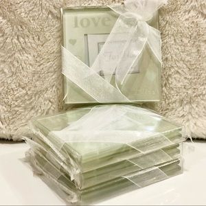GLASS COASTERS - FOUR SETS - ROMANTIC